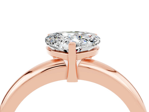 Rose gold Heart Cut Moissanite Solitaire Engagement Ring with Round Band and Four-Prong Setting_4