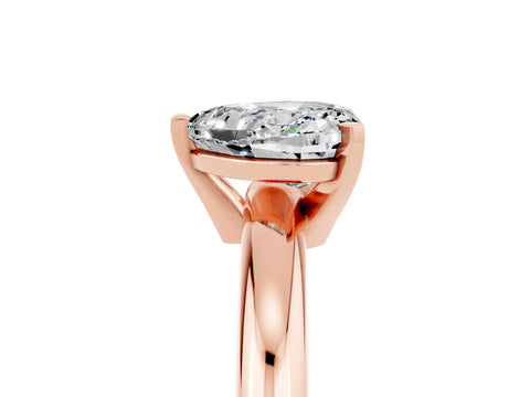 Rose gold Heart Cut Moissanite Solitaire Engagement Ring with Round Band and Four-Prong Setting_5