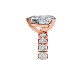 Rose gold Heart Cut Moissanite Solitaire Pavé Engagement Ring with Round Band and Prong Setting_17