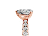 Rose gold Heart Cut Moissanite Solitaire Pavé Engagement Ring with Round Band and Prong Setting_77
