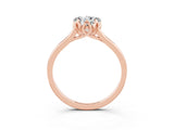 Rose gold Heart Cut Moissanite Solitaire Ring with Flower Prong Setting and Classic Band_15