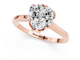 Rose gold Heart Cut Moissanite Solitaire Ring with Flower Prong Setting and Classic Band_37