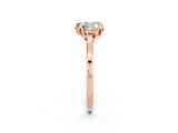 Rose gold Heart Cut Moissanite Solitaire Ring with Flower Prong Setting and Classic Band_38
