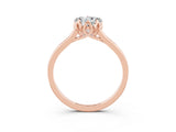 Rose gold Heart Cut Moissanite Solitaire Ring with Flower Prong Setting and Classic Band_39