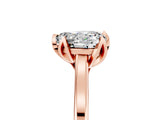 Rose gold Heart Cut Moissanite Solitaire Ring with Flower Prong Setting and Classic Band_41