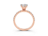 Rose gold Heart Cut Moissanite Solitaire Ring with Pavé Accents and Four-Prong Setting_3
