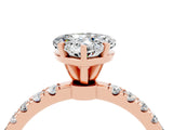 Rose gold Heart Cut Moissanite Solitaire Ring with Pavé Accents and Four-Prong Setting_4
