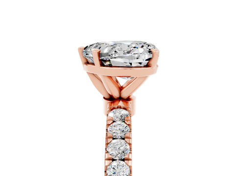 Rose gold Heart Cut Moissanite Solitaire Ring with Pavé Accents and Four-Prong Setting_5