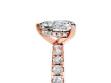 Rose gold Heart Cut Moissanite Solitaire Ring with Round  Pavé Band and Four-Prong Setting_47