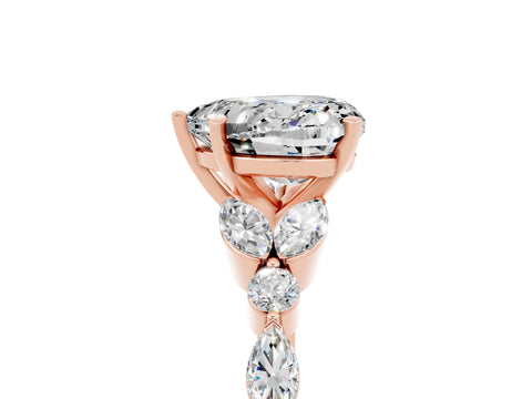 Rose gold Heart Cut Moissanite Solitaire Ring with Side Stones and Four-Prong Setting_17