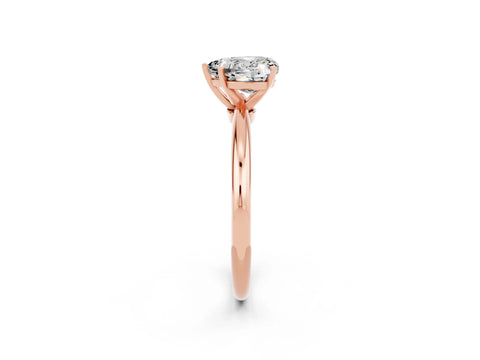 Rose gold Heart Cut Moissanite Solitaire Ring with Six-Prong Setting and Classic Band_2