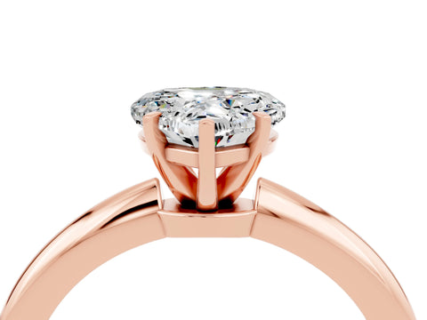 Rose gold Heart Cut Moissanite Solitaire Ring with Six-Prong Setting and Classic Band_4