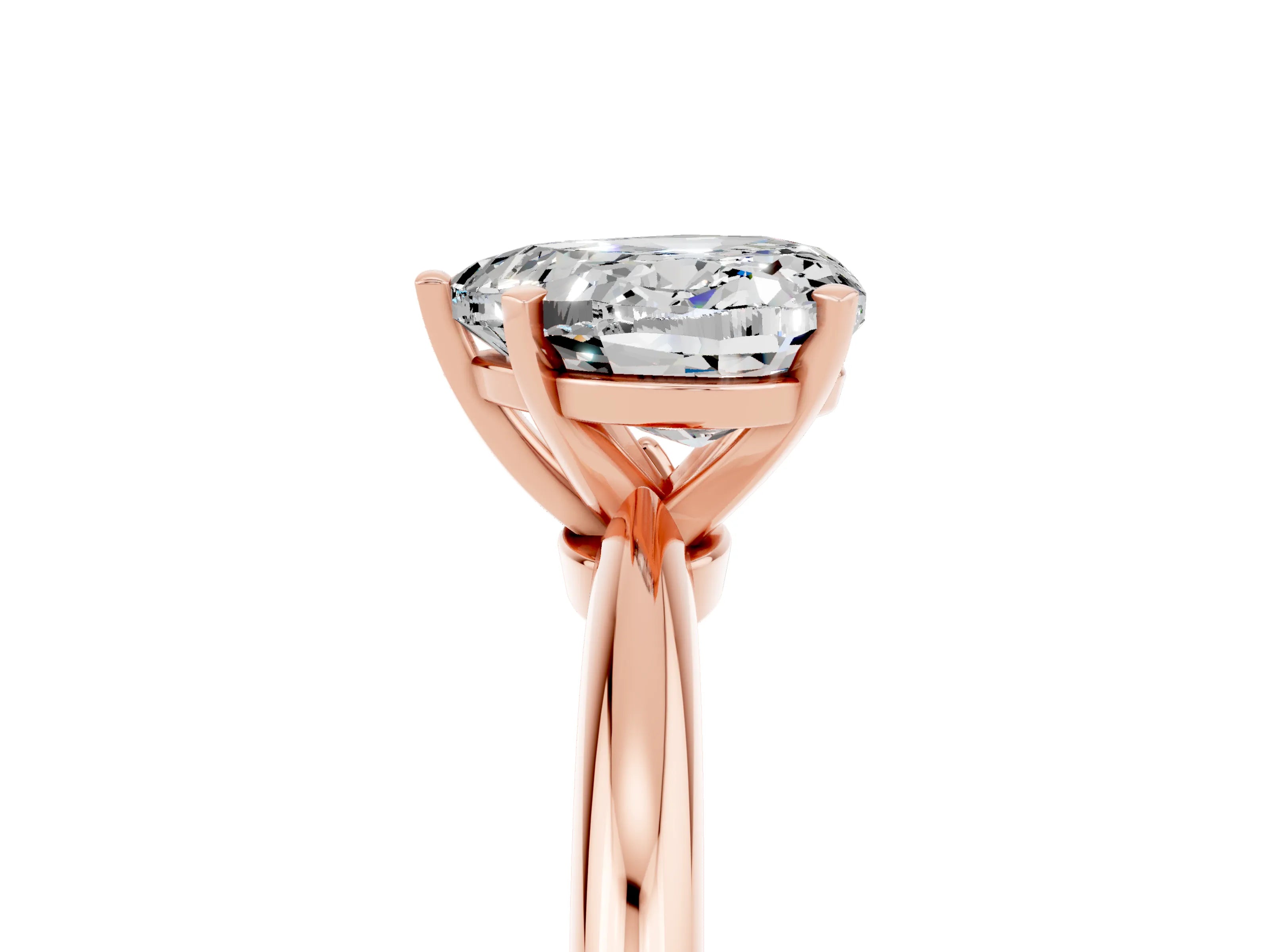 Rose gold Heart Cut Moissanite Solitaire Ring with Six-Prong Setting and Classic Band_5