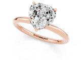 Rose gold Heart Cut Moissanite Solitaire Ring with Thin Band and Four-Prong Setting_1