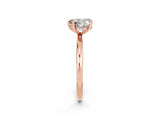Rose gold Heart Cut Moissanite Solitaire Ring with Thin Band and Four-Prong Setting_2