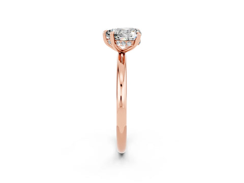 Rose gold Heart Cut Moissanite Solitaire Ring with Thin Band and Four-Prong Setting_2