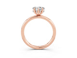 Rose gold Heart Cut Moissanite Solitaire Ring with Thin Band and Four-Prong Setting_3