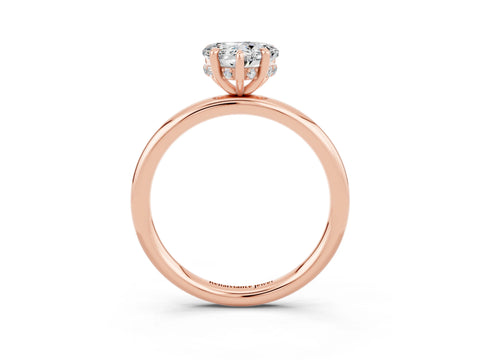 Rose gold Heart Cut Moissanite Solitaire Ring with Thin Band and Four-Prong Setting_3