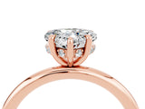 Rose gold Heart Cut Moissanite Solitaire Ring with Thin Band and Four-Prong Setting_4