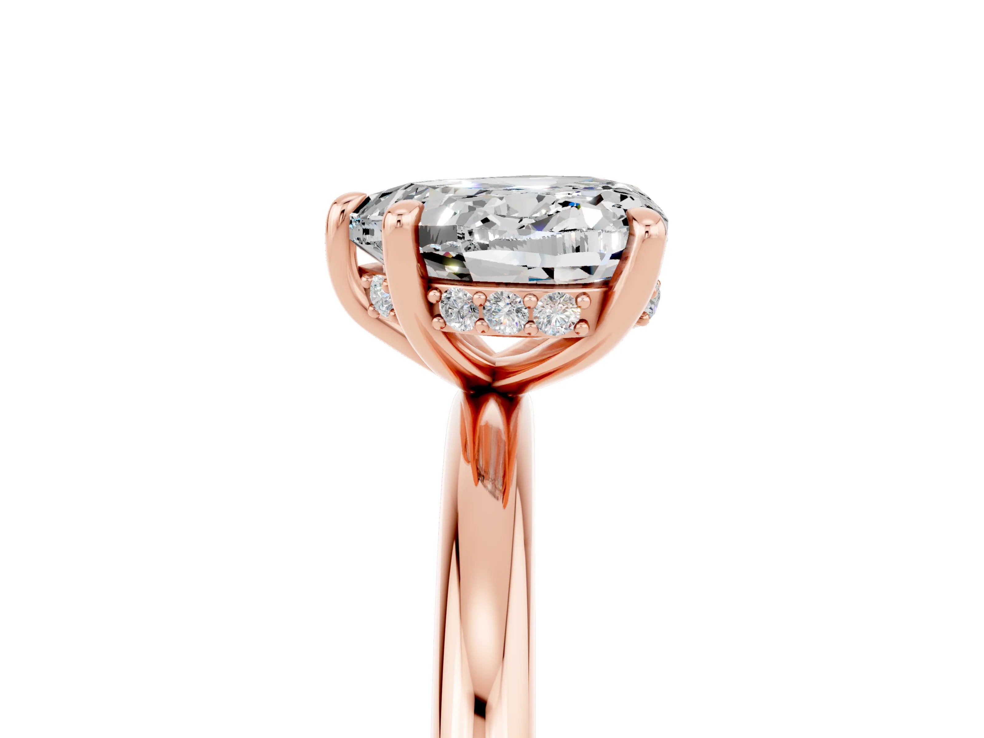 Rose gold Heart Cut Moissanite Solitaire Ring with Thin Band and Four-Prong Setting_5