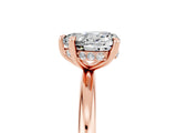 Rose gold Heart Cut Moissanite Solitaire Ring with Thin Band and Four-Prong Setting_5