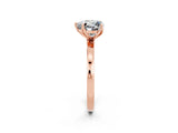 Rose gold Heart Cut Moissanite Solitaire Ring with Thin Band and Prong Setting_14
