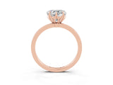 Rose gold Heart Cut Moissanite Solitaire Ring with Thin Band and Prong Setting_15