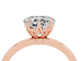 Rose gold Heart Cut Moissanite Solitaire Ring with Thin Band and Prong Setting_16