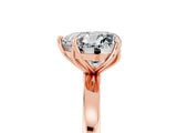 Rose gold Heart Cut Moissanite Solitaire Ring with Thin Band and Prong Setting_17