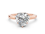 Rose gold Heart Cut Moissanite Solitaire Ring with Thin Band and Prong Setting_24