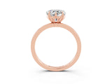 Rose gold Heart Cut Moissanite Solitaire Ring with Thin Band and Prong Setting_27