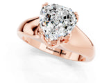 Rose gold Heart Cut Moissanite Solitaire Ring with Wide Band and Prong Setting_1