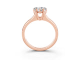 Rose gold Heart Cut Moissanite Solitaire Ring with Wide Band and Prong Setting_3