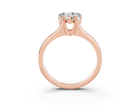 Rose gold Heart Cut Moissanite Solitaire Ring with Wide Band and Prong Setting_3