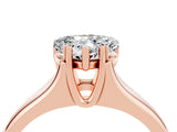 Rose gold Heart Cut Moissanite Solitaire Ring with Wide Band and Prong Setting_4