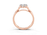 Rose gold Heart Cut Moissanite Solitaire Twist Band Prong Setting Ring_39