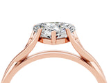 Rose gold Heart Cut Moissanite Solitaire Twist Band Prong Setting Ring_40