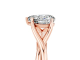 Rose gold Heart Cut Moissanite Solitaire Twist Band Prong Setting Ring_41