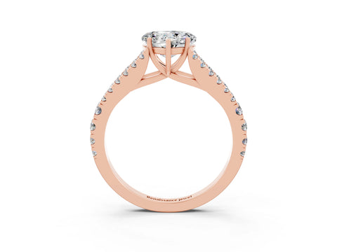 Rose gold Heart Cut Moissanite Split Shank Pavé Engagement Ring with Four-Prong Setting_15