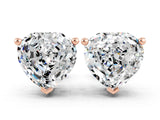 Rose gold Heart Cut Moissanite Stud Earrings_18