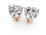Rose gold Heart Cut Moissanite Stud Earrings_19