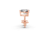 Rose gold Heart Cut Moissanite Stud Earrings_20