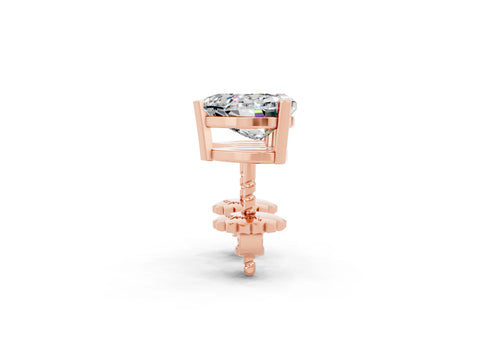 Rose gold Heart Cut Moissanite Stud Earrings_20