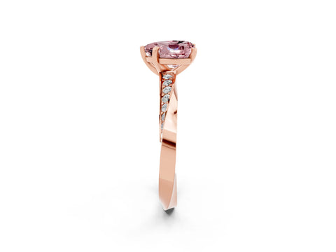 Rose gold Heart Cut Morganite Engagement Ring with Side Stone Accents and Four-Prong Setting_26