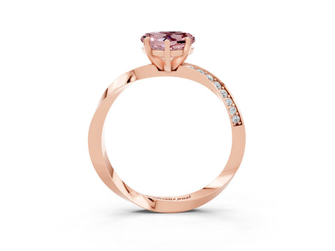 Rose gold Heart Cut Morganite Engagement Ring with Side Stone Accents and Four-Prong Setting_27