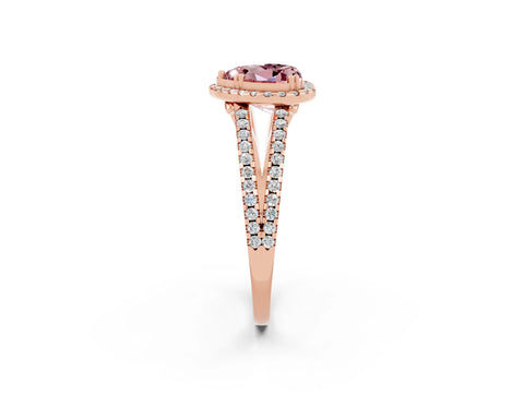 Rose gold Heart Cut Morganite Halo Split Shank Engagement Ring_14