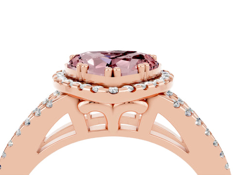 Rose gold Heart Cut Morganite Halo Split Shank Engagement Ring_16
