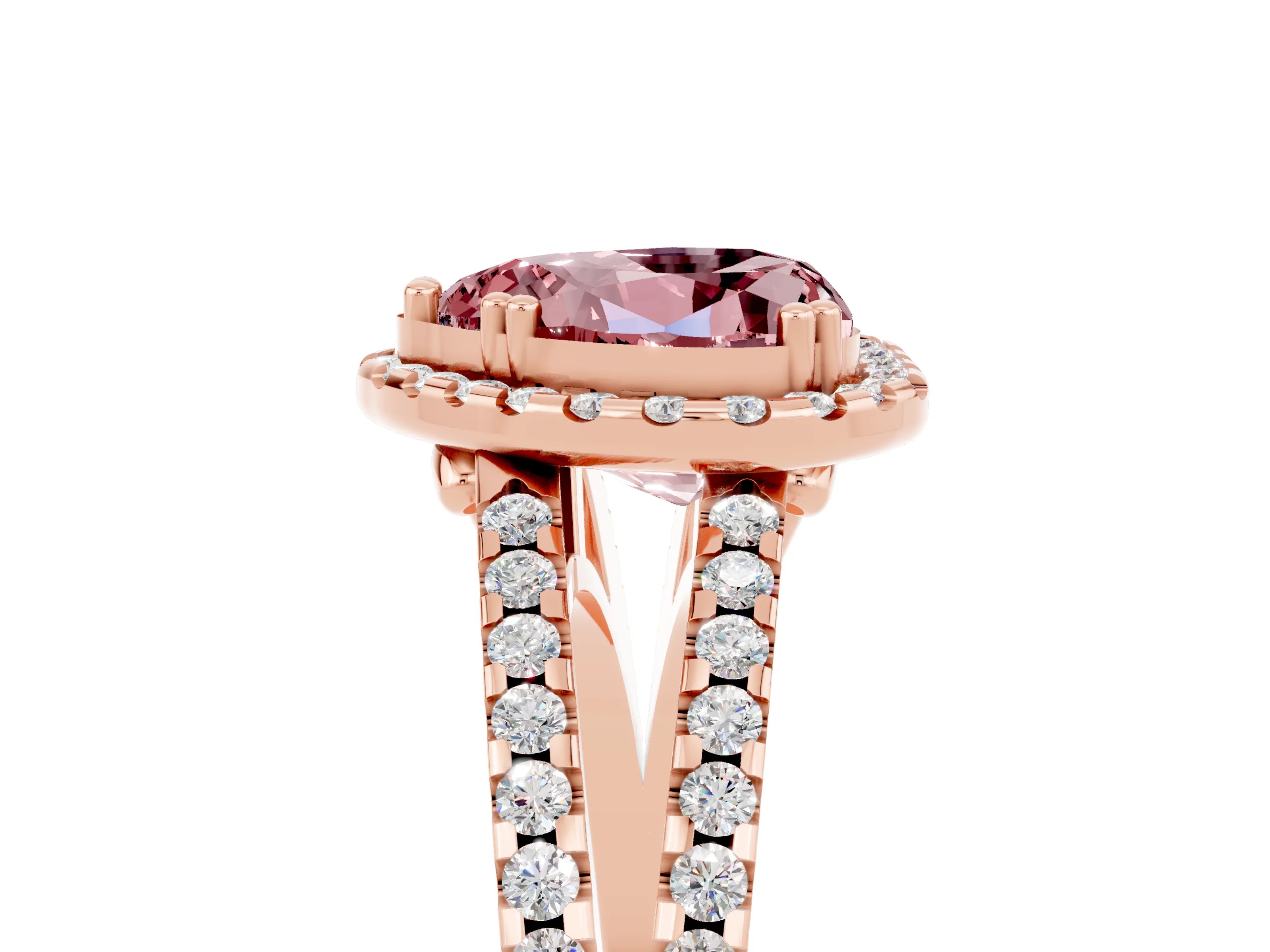 Rose gold Heart Cut Morganite Halo Split Shank Engagement Ring_17
