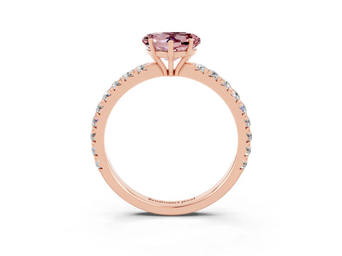 Rose gold Heart Cut Morganite Pavé Solitaire Engagement Ring with Four-Prong Setting_15