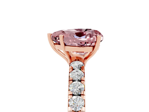 Rose gold Heart Cut Morganite Pavé Solitaire Engagement Ring with Four-Prong Setting_17